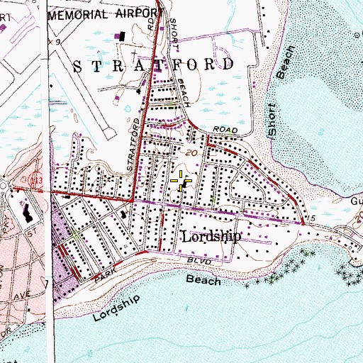Topographic Map of Great Neck School, CT
