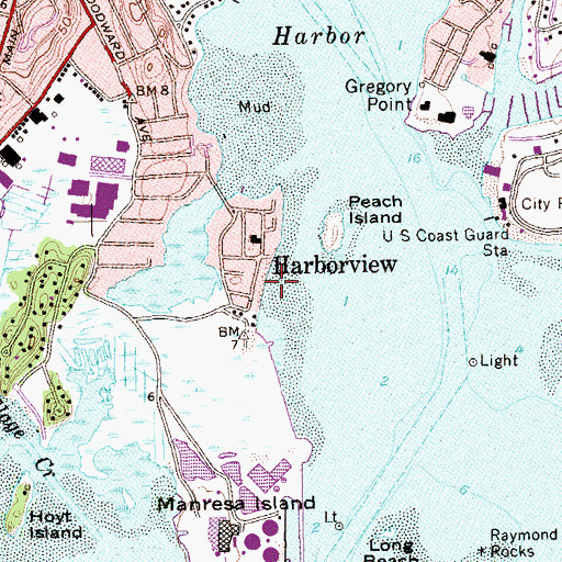 Topographic Map of Harbor View Beach, CT
