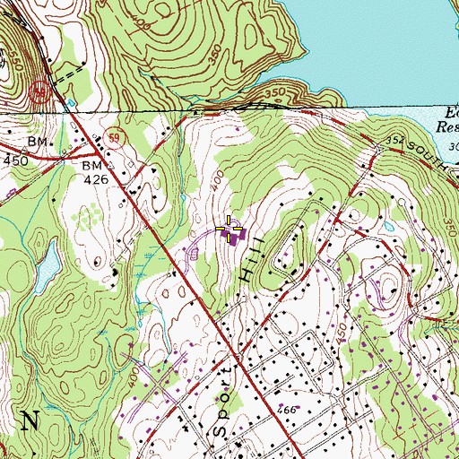 Topographic Map of Hellen Keller Middle School, CT