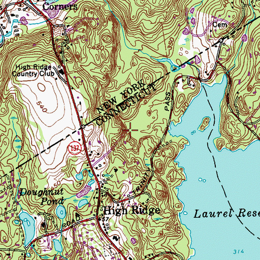 Topographic Map of Heroy Recreation Area, CT