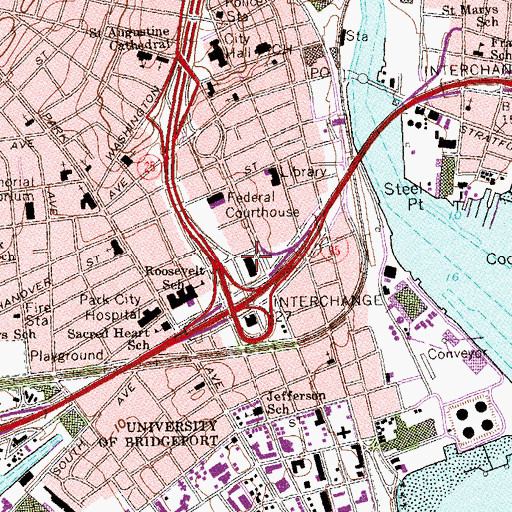 Topographic Map of Hi-Ho Center Shopping Mall Shopping Center, CT