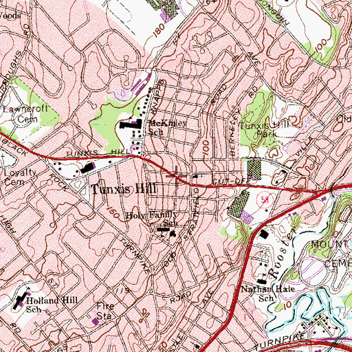 Topographic Map of Holy Family Church, CT