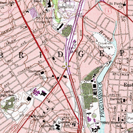 Topographic Map of Interchange 3, CT