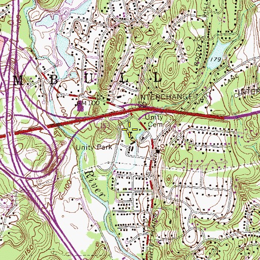 Topographic Map of Interchange 50, CT