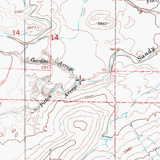 Topographic Map of Pictou Arroyo, CO