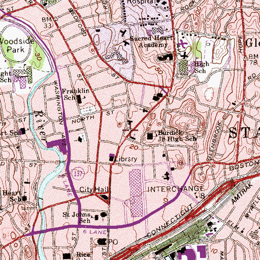 Topographic Map of Latham Park, CT