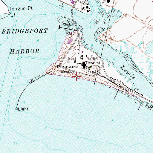 Topographic Map of Long Beach, CT