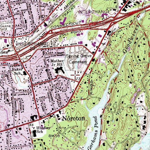 Topographic Map of Mather Fields, CT