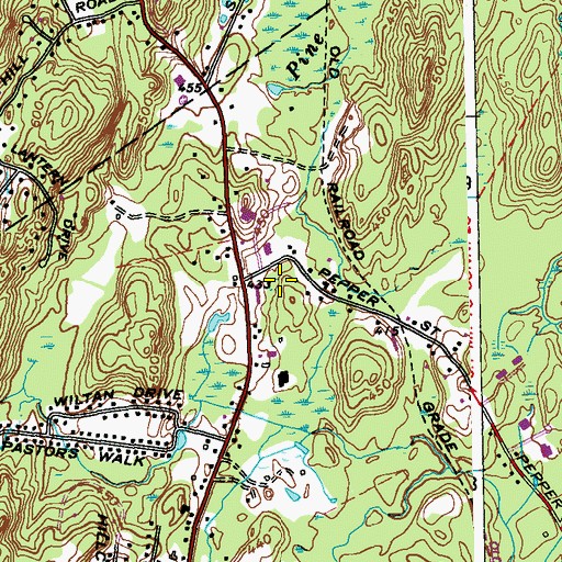 Topographic Map of Monroe Corporate Park, CT
