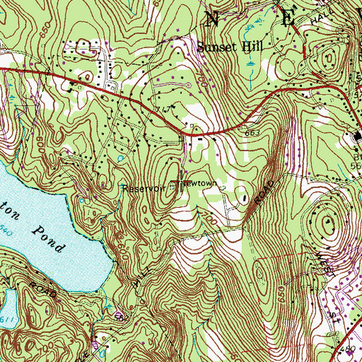 Topographic Map of Mount Pleasant, CT