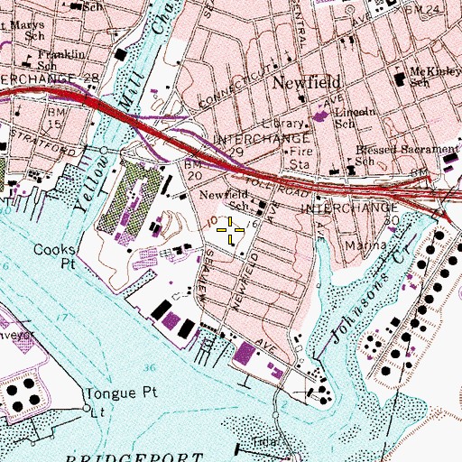 Topographic Map of Newfield Park, CT