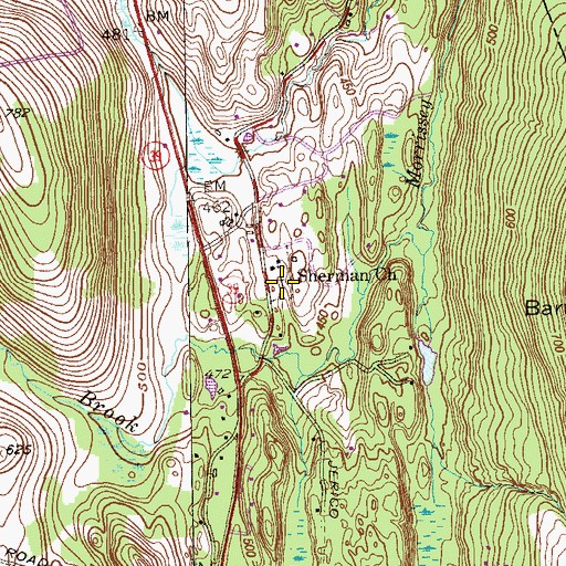 Topographic Map of North Cemetery, CT