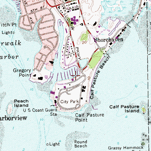 Topographic Map of Norwalk Cove Marina, CT