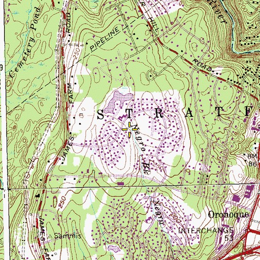 Topographic Map of Oronoque Hills North, CT