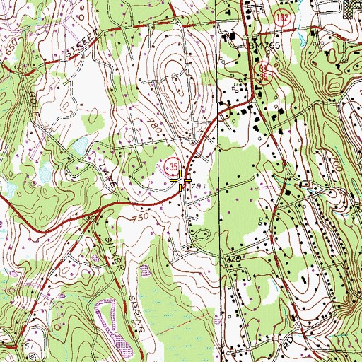 Topographic Map of Peter Parley School, CT