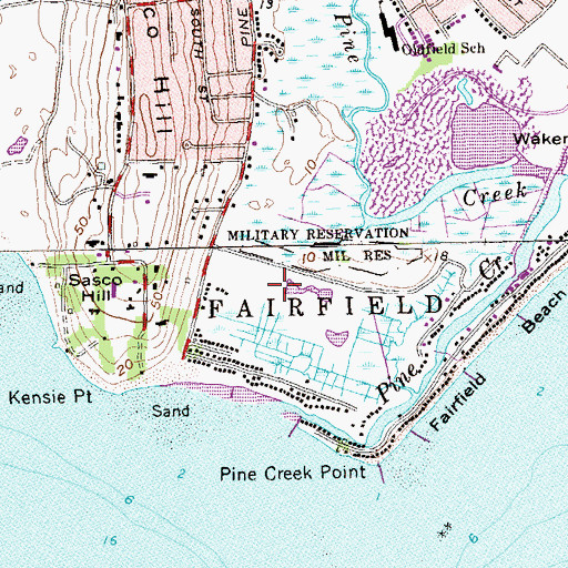 Topographic Map of Pine Creek Park 3 Golf Course, CT