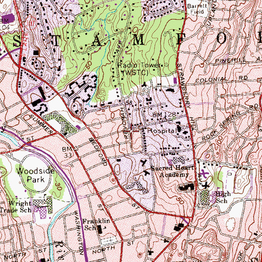 Topographic Map of Revonah Manor Historic District, CT