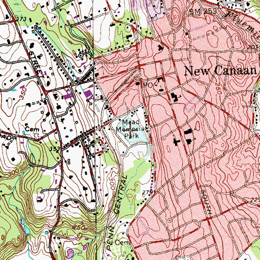 Topographic Map of Rockwell Swamp, CT