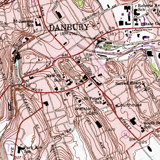 Topographic Map of Saint Thomas Church, CT