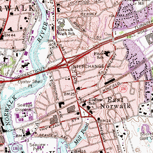 Topographic Map of Saint Thomas the Apostle Church, CT