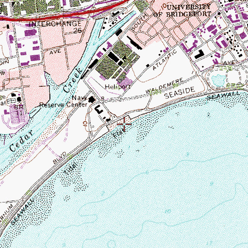 Topographic Map of Seaside Beach, CT
