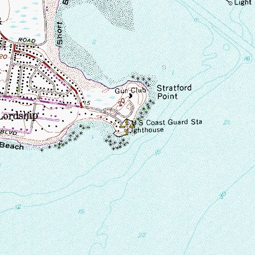 Topographic Map of Stratford Lighthouse, CT