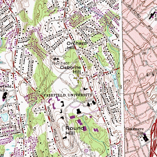 Topographic Map of The Levee, CT