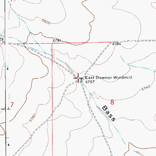 Topographic Map of East Downer Windmill, CO
