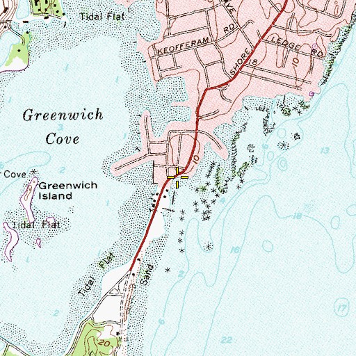 Topographic Map of Uncas Point Beach, CT