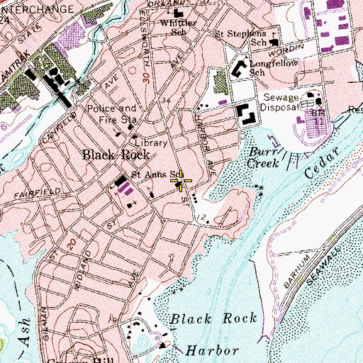 Topographic Map of Unity Church, CT