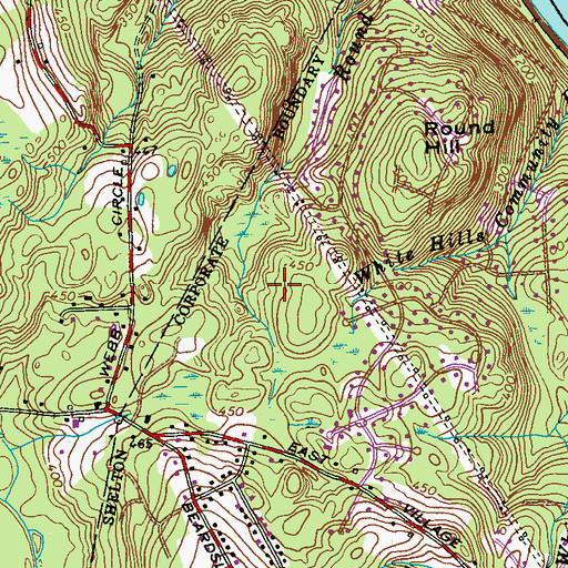 Topographic Map of Webb Mountain Park, CT
