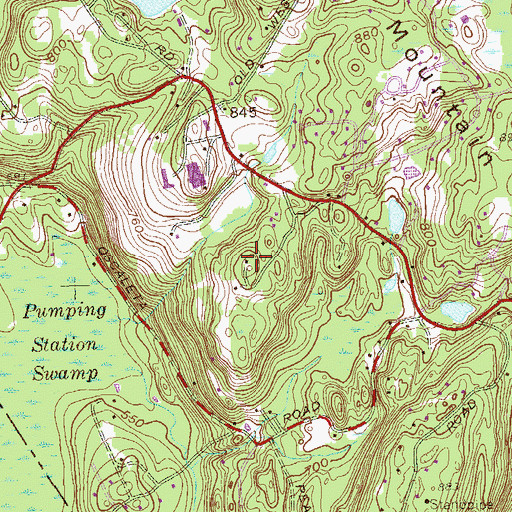 Topographic Map of West Mountain Refuge, CT