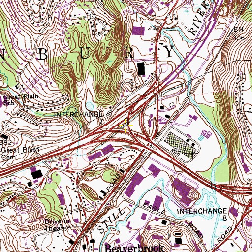 Topographic Map of Interchange 7, CT