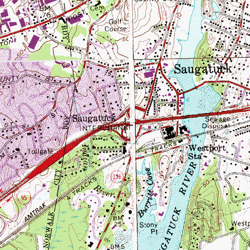 Topographic Map of Interchange 17, CT