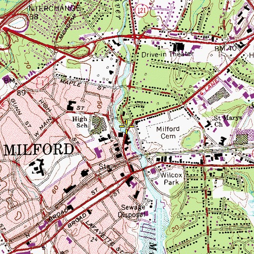 Topographic Map of Lower Lagoon, CT