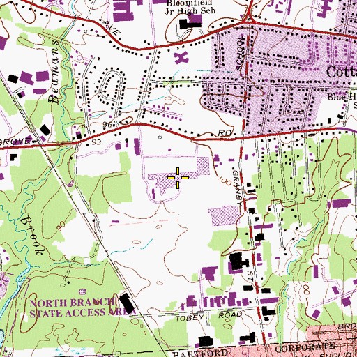 Topographic Map of Copacos Shopping Center, CT