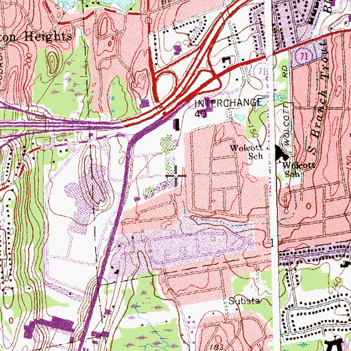 Topographic Map of Corbins Corner Shopping Parkade Shopping Center, CT