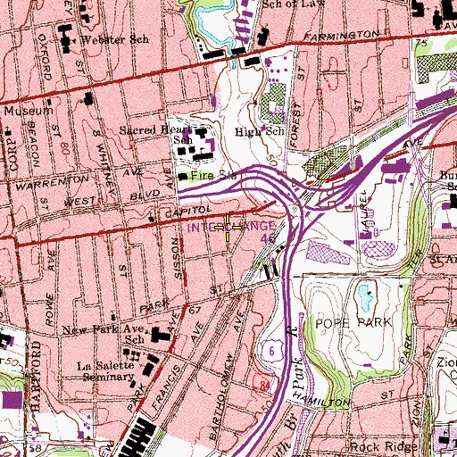 Topographic Map of George H Day Playground, CT