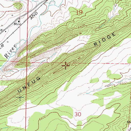 Topographic Map of Unfug Ridge, CO