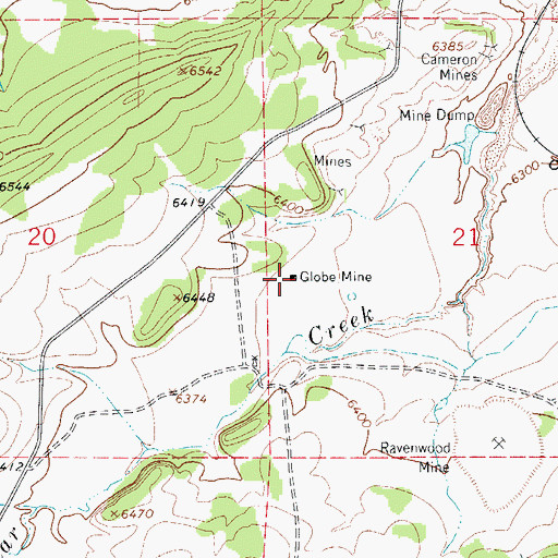 Topographic Map of Globe Mine, CO