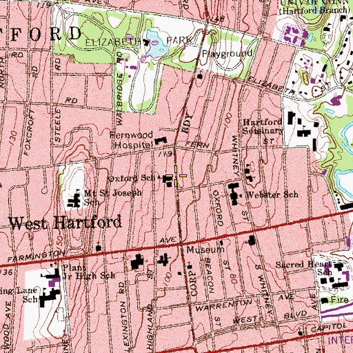 Topographic Map of Holy Chapel Church, CT