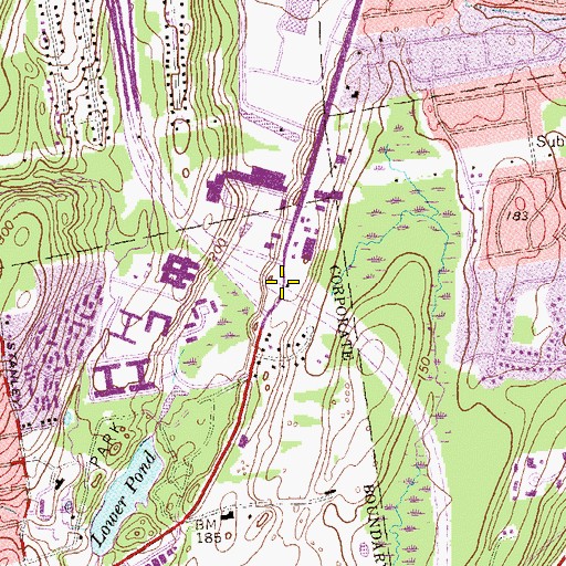 Topographic Map of Interchange 30, CT