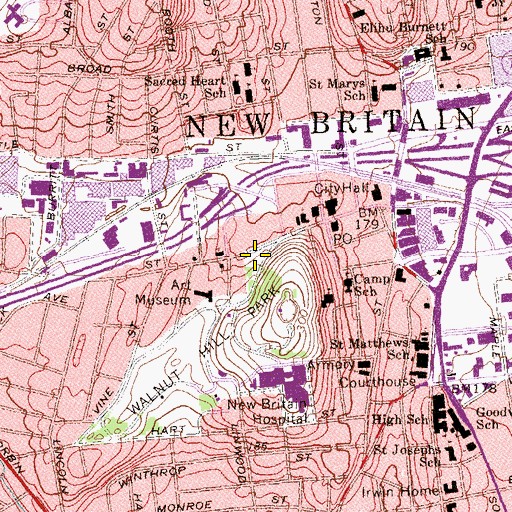 Topographic Map of Mision Hispana Episcopal, CT