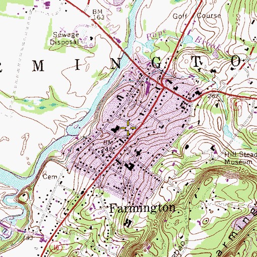 Topographic Map of Miss Porters School, CT