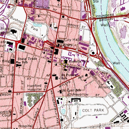 Topographic Map of Saint Cyril and Saint Methodius Church, CT