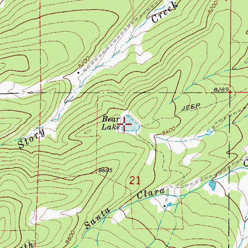 Topographic Map of Bear Lake, CO