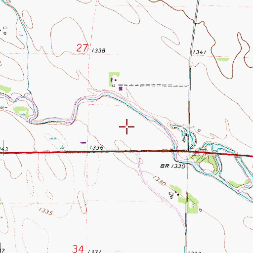 Topographic Map of Yellowthroat Wildlife Area, IA