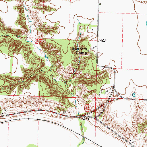 Topographic Map of Bertram Reservation, IA