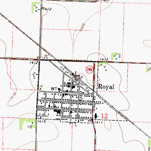 Topographic Map of Royal (historical), IA