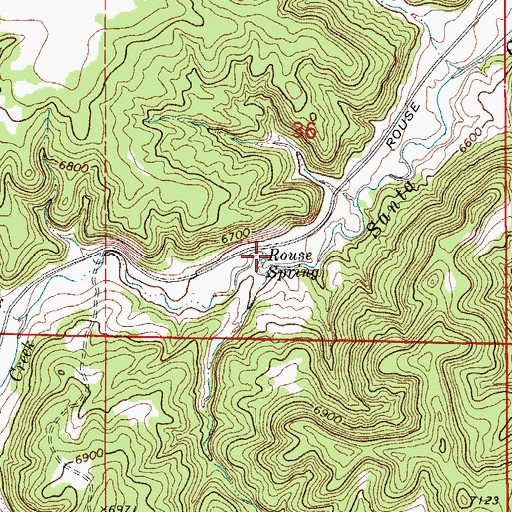 Topographic Map of Rouse Spring, CO